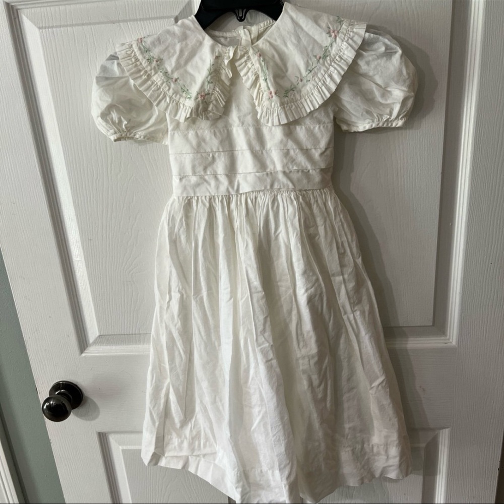 Strasburg White Puff Sleeve Sundress with Peter Pan Collar